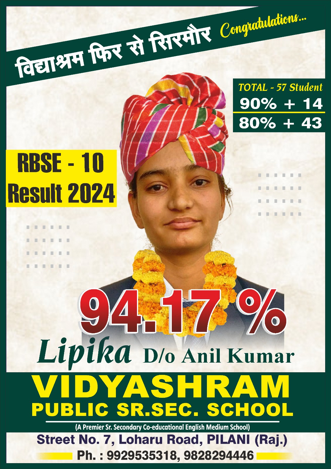 Best Performers in Class 10th and 12th at Vidyashram School